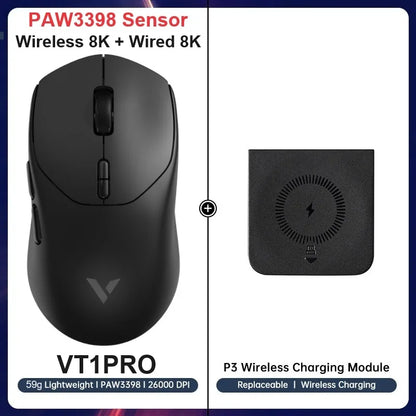 Rapoo VT1PRO/VT1PRO MA/VT3PRO/VT3PRO Max Wireless Gaming Mouse 8KHz Polling Rate 26000/30000 DPI 59g Lightweight Optical Sensor