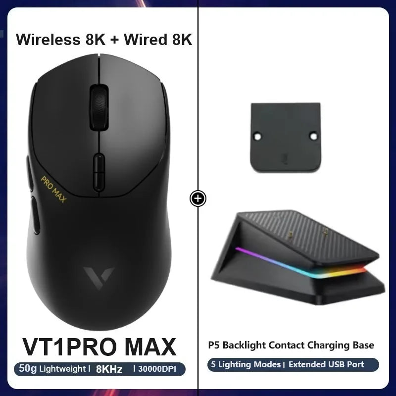Rapoo VT1PRO/VT1PRO MA/VT3PRO/VT3PRO Max Wireless Gaming Mouse 8KHz Polling Rate 26000/30000 DPI 59g Lightweight Optical Sensor