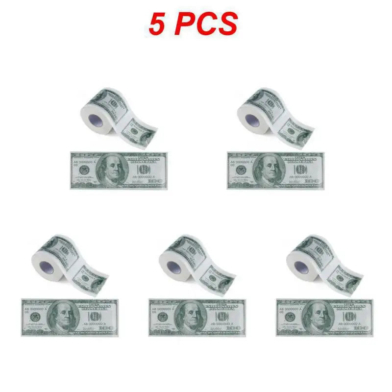 1~5PCS Funny One Hundred Dollar Bill Toilet Roll Paper Money Roll $100 Novel Gift Household Merchandises Household Cleaning