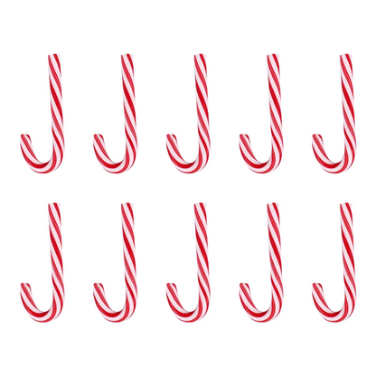 10PCS Christmas Red Cane Soft Pottery Jewelry Accessories New Year Candy Cane Home Decoration