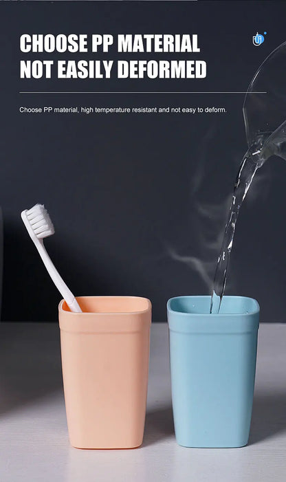 Wall Mount Magnetic Bathroom Gargle Toothbrush Cup Holder Anti-dust Draining Mug Bathroom Cup Lover Family Set toothbrushing cup