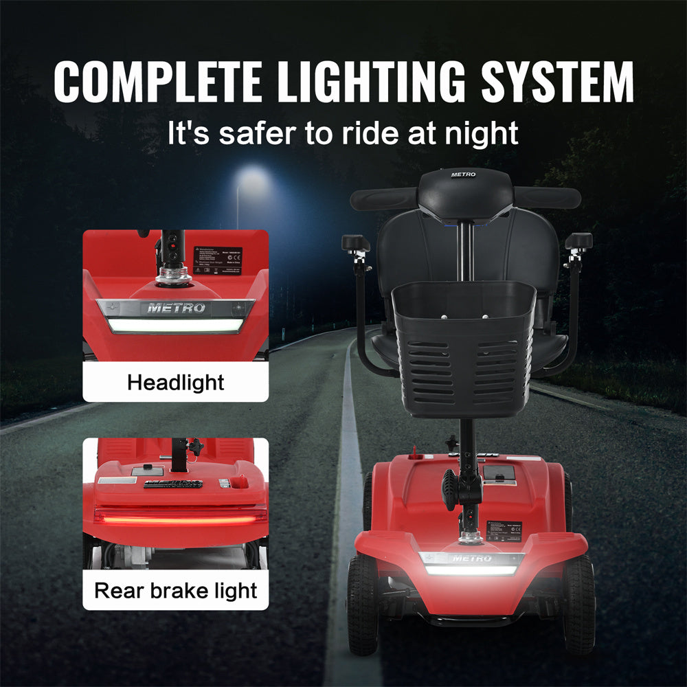 Foldable Seated EScooter W250W Motor  Dual LED Lights