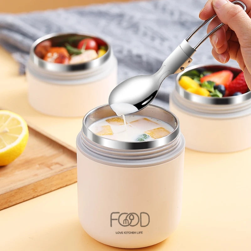 Thermal Porridge Cup Stainless Steel Insulated Lunch Bag Food Warmer 680Ml Thermos Soup Cup Lunch Box for Kids School Outdoor