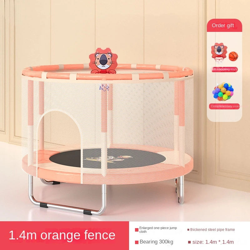 Multi-Size Gymnastic Trampoline Set for Children'S Birthday Gifts Indoor Jumping Bed Set Indoor Bouncing Bed with Safety Net