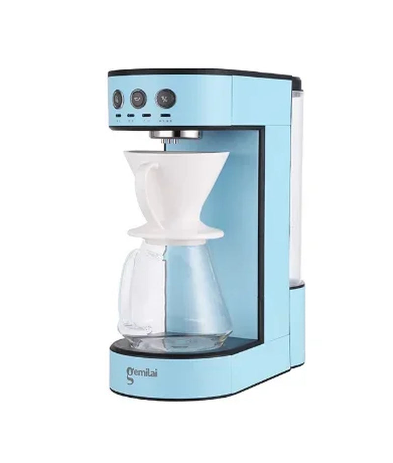 New CRM4106 Drip Coffee Machine - Stainless Steel, One-Click Operation, Classic Design with Filter Cup and Glass