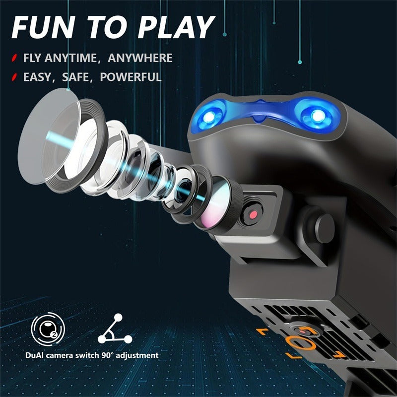 The E99 Dual-camera Drone With Two Batteries Has The Function Of Altitude Hold Mode. Thanks To The Dual Lenses, It Is Able To Fly Stably.