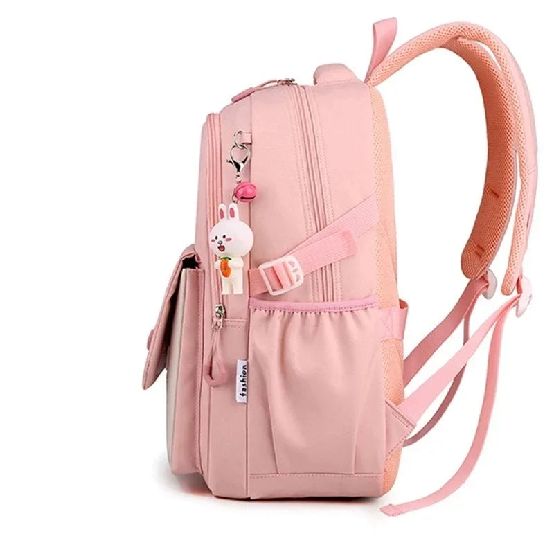 School Backpack for Girls Primary School Student Bag 8-14 Years Children Pink Bookbag Kids Satchels Teenagers Knapsack Mochila