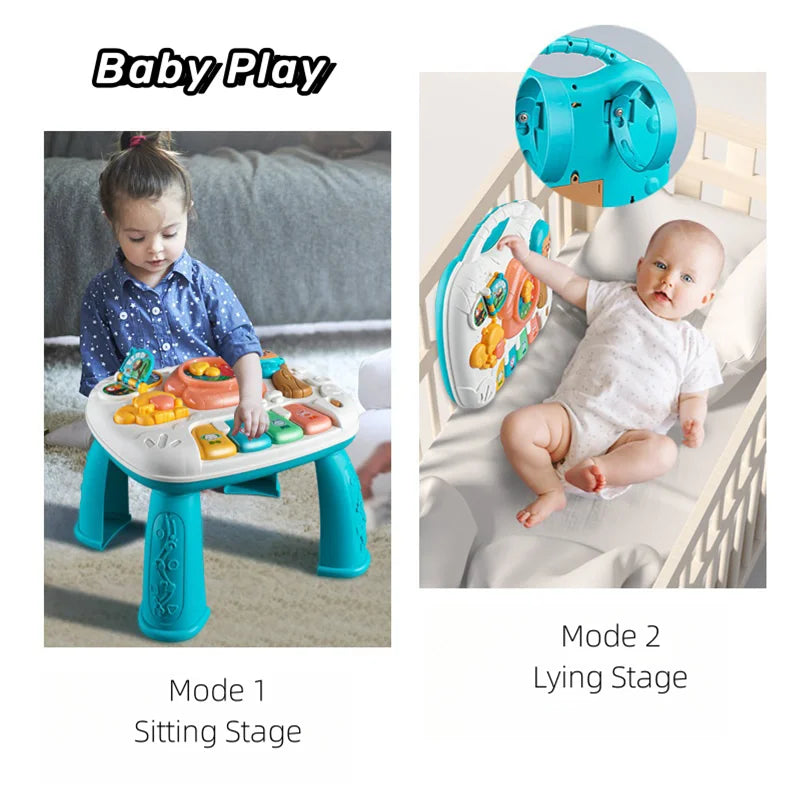 Baby Toddler Activity Table Toys Baby Activity Center Educational Early Learning Table Electronic Organ Musical Table for Kids