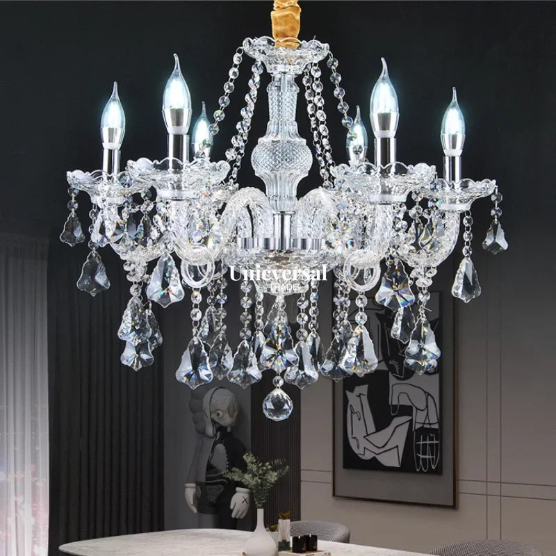 Modern Crystal Chandelier with Luxurious Luster, K9 High-Quality Clear Crystal Lamp, Living Room, Auditorium Decoration Light