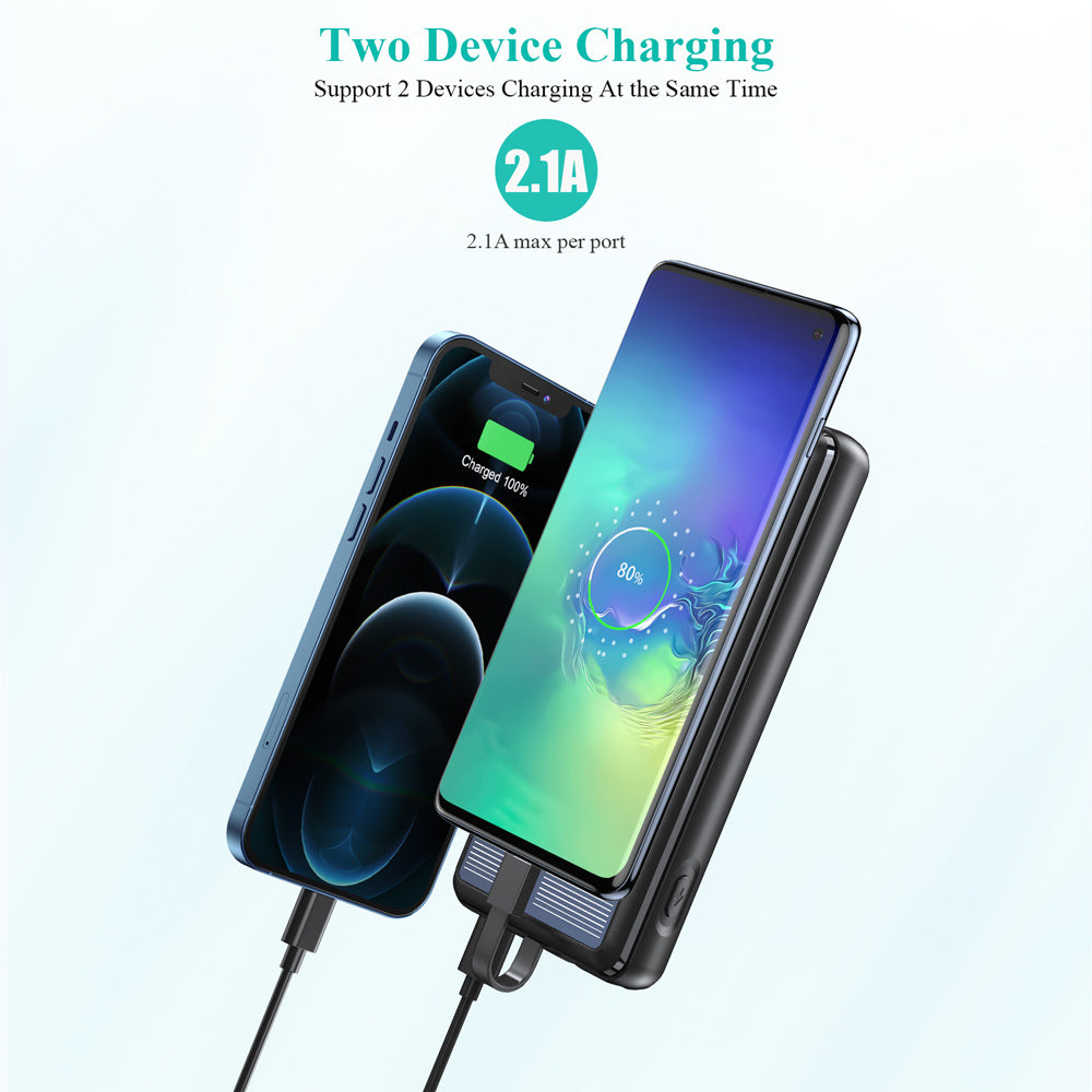 It Comes With Input And Output Dual-wire Solar Power Bank