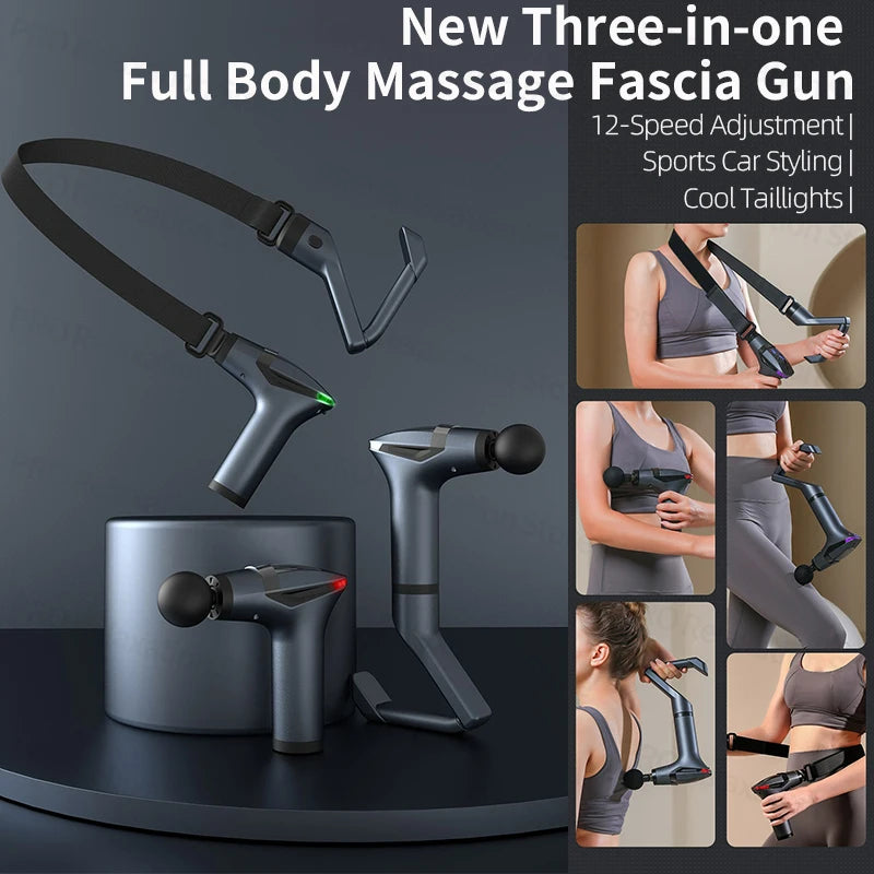 Split Pull Belt Fascia Gun Multi-Functional Removable Muscle Massage Guns Handle Vibrator Belt Body Massage Gun Fitness Masajes