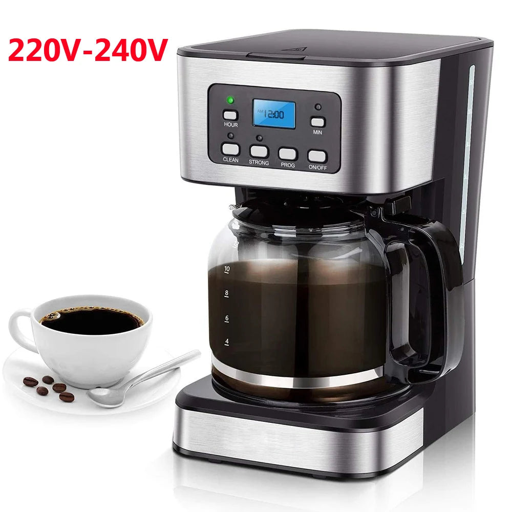 Automatic Coffee Machine Drip Cafe Maker 1.5L Glass Kettle American Espresso Coffee Maker Keep Warm Tea Pot Boiler