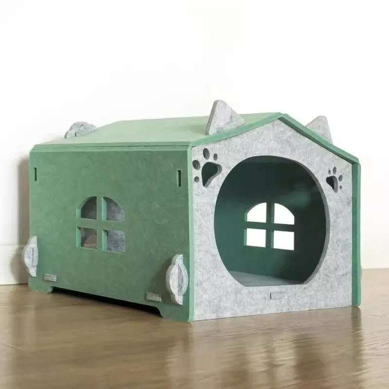 Felt Cat House Removable Cozy Hiding House Durable Pet Beds and Furniture Cat Scratch Pets Accessories