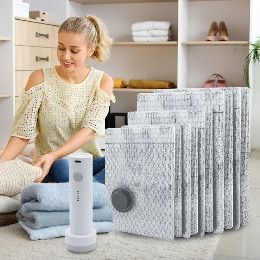 Travel Vacuum Compression Storage Bag For Luggage Clothes Space-Saving Organizer Reusable Packing Bag For Travel Organization
