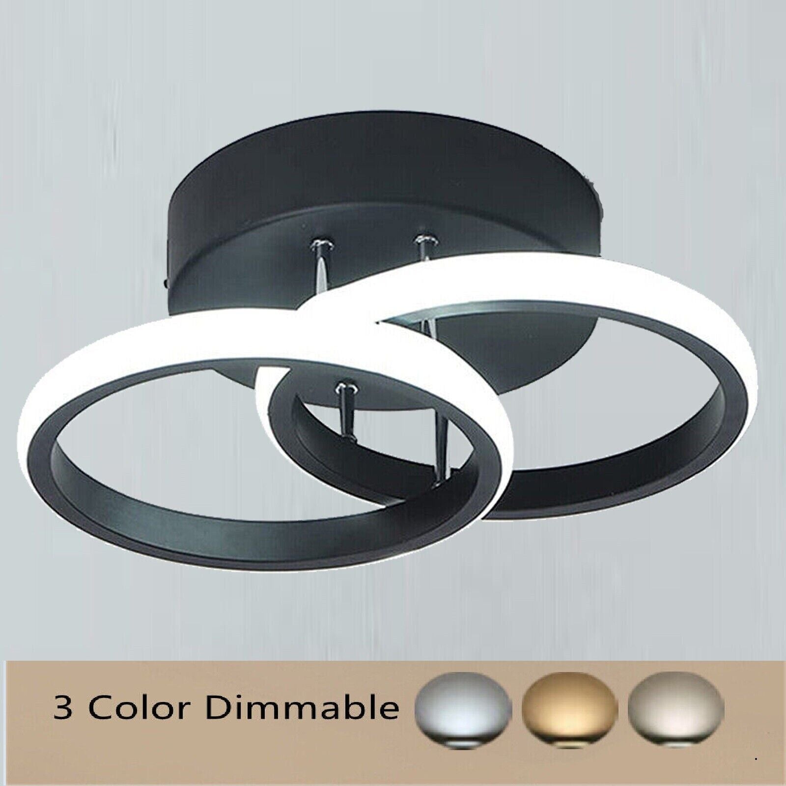 Modern LED Ceiling Light Double Round Pendant Lamp Bedroom Lights Ceiling