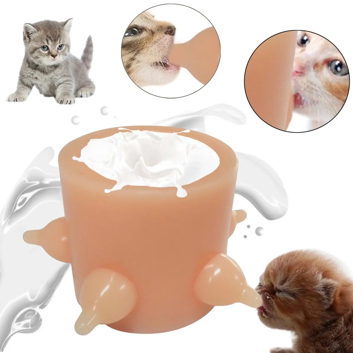 Automatic Breast Feeder Puppy Cat Rabbit Pet Baby Milk Silicone Nipple Feeders Multiple