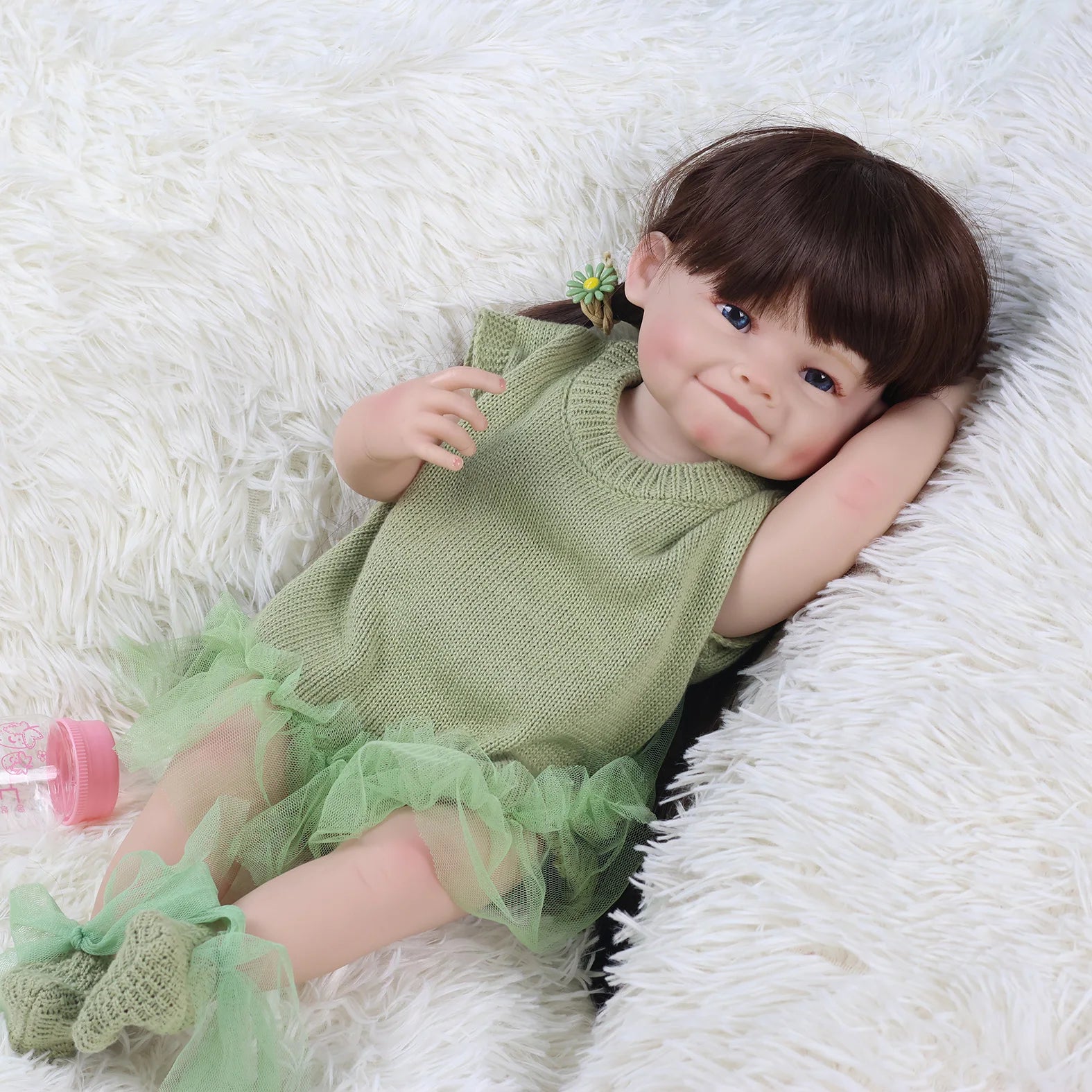 Baby Girl Doll 55Cm 22 Inch Realistic Princess Toddler Bath Toy Birthday Gift Lifelike Reborn Dolls Full Silicone Baby