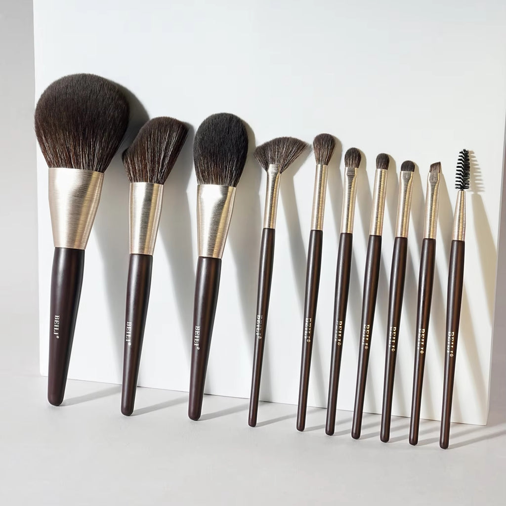 Beli 10pcs Professional Makeup Brush Set New Design Brushed Tube Makeup Brushes