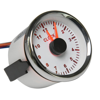 52Mm 2Inch Clock Gauge 12Hours for Cars Boat Truck with Red Backlight Waterproof Clock Meter Car Gauges Boat Clock 12V/24V