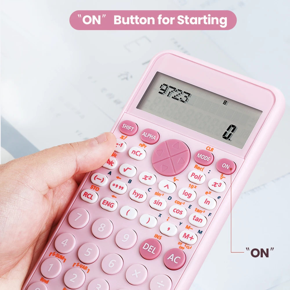 Scientific Calculators Cute Desktop Calculator with 240 Functions 2 Line LCD Screen Ideal for Students School Office