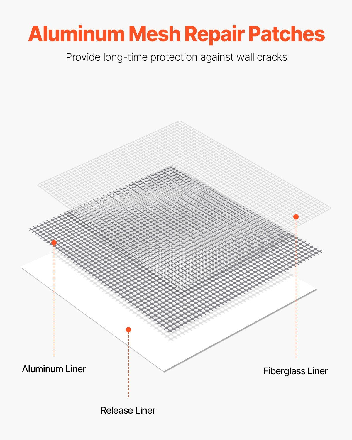 16PCS Drywall Repair Kit Self-Adhesive Dry Wall Repair Patch Kit