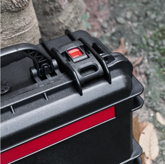 Waterproof Hard Case With Lid Storage Box And Dividers - Black Plastic Precision Instrument Case