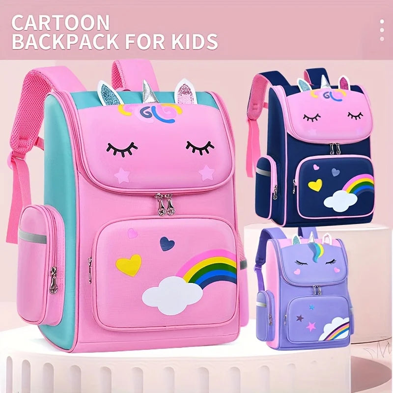 Children'S Elementary School Students Schoolbag Girls 1,2,3,4,5,6 Grades 6-12 Years Old Shoulders Backpack Cute Waterproof Light