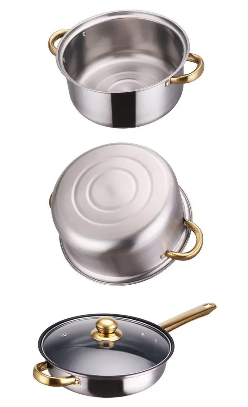 Stainless Steel Non-Stick Cookware Sets Stainless Steel Pots and Pans Cooking Pot