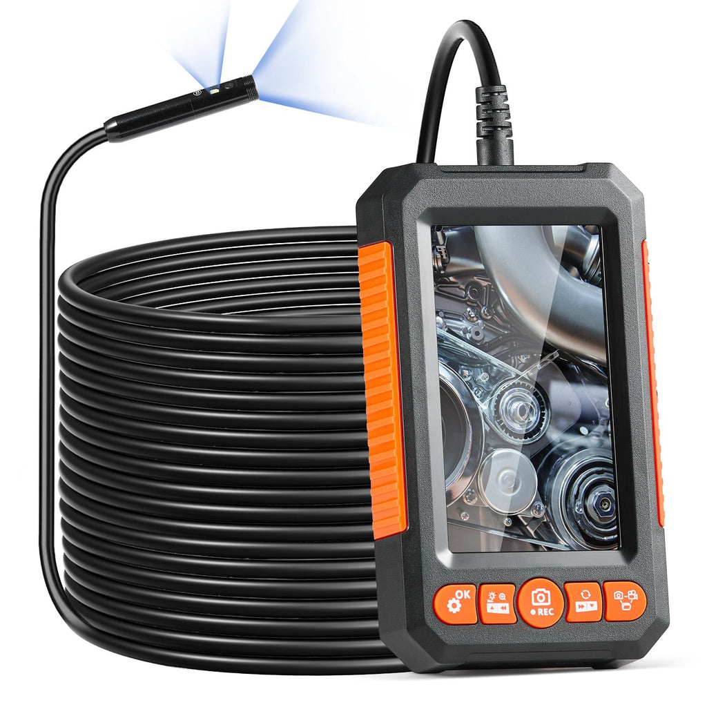 Endoscope Camera With Lights Dual Lens Borescope 49.2FT Cable 4.3Screen
