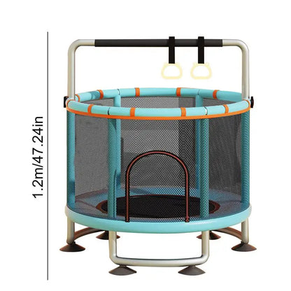 Indoor Trampoline for Kids Outdoor Safe Trampoline Outdoor Funny Trampoline with Safety Enclosure Net Hang Rings Swings Sandbags