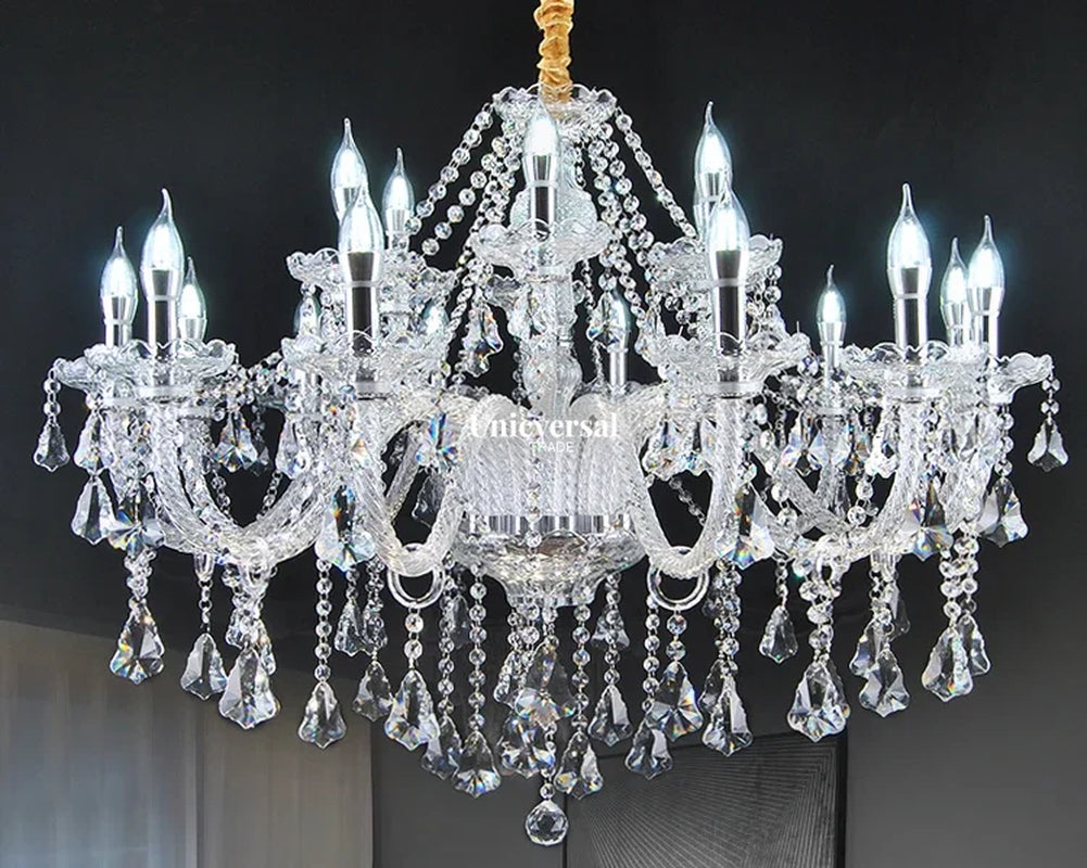 Modern Crystal Chandelier with Luxurious Luster, K9 High-Quality Clear Crystal Lamp, Living Room, Auditorium Decoration Light