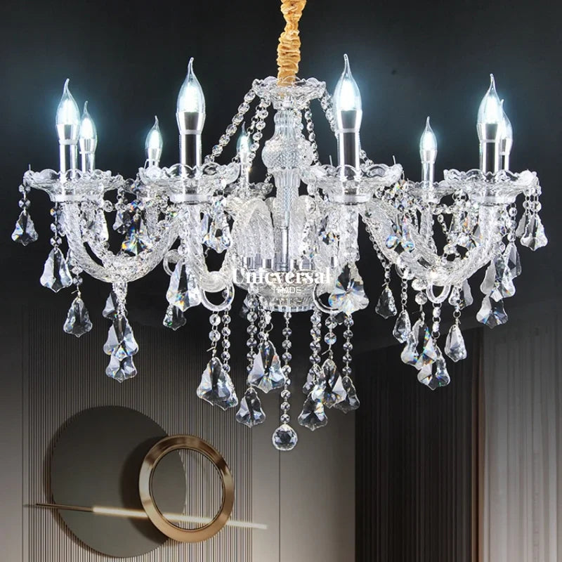 Modern Crystal Chandelier with Luxurious Luster, K9 High-Quality Clear Crystal Lamp, Living Room, Auditorium Decoration Light