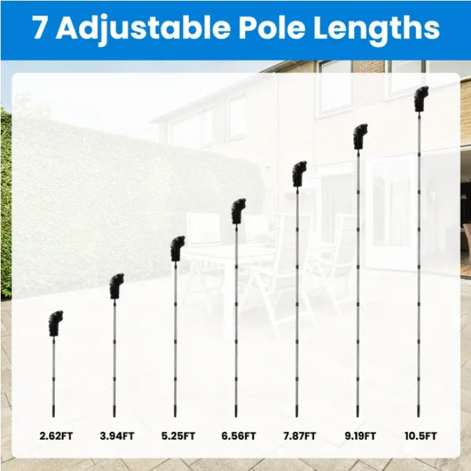 11.5FT Telescopic Handle Rainwater Ditch Cleaning Brush