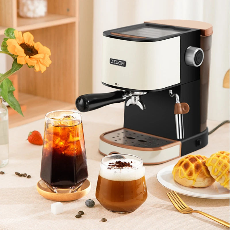 Espresso Coffee Maker Portable Small Italian-Style Coffee Machine Automatic Pump Pressure Steam Milk Coffee Maker 20Bar