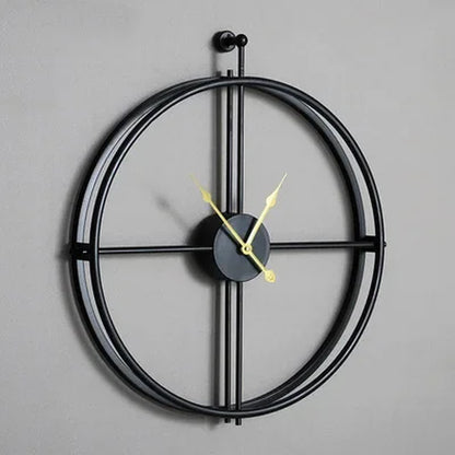 50/60Cm Metal Wall Clock Large Size 3D Nordic round Wall Watch Walnut Pionter Modern Style Clock Home Decoration for Living Room