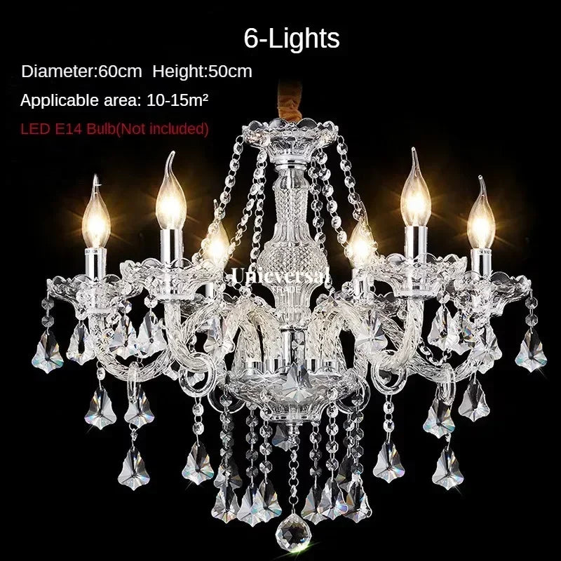 Modern Crystal Chandelier with Luxurious Luster, K9 High-Quality Clear Crystal Lamp, Living Room, Auditorium Decoration Light