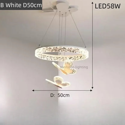 New Modern LED Chandelier Dimming Butterfly Style Lights Living Dining Room Baby Bedroom Hall Bar Pendant Lamps Indoor Lighting