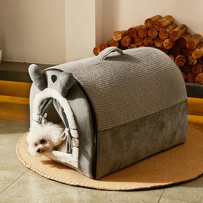 Pet Dog Bed Cozy Cat Mat Removable Washable Pet Cat Dog House Nest Warm Winter Deep Sleep Tent for Small Medium Large Pet Dogs