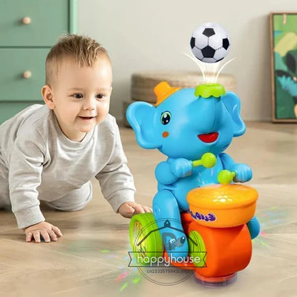 Musical Walking Elephant Drummer Toys for Kid Musical Toy with LED Light Music Sensory Activity Toys Learning Educational Toys