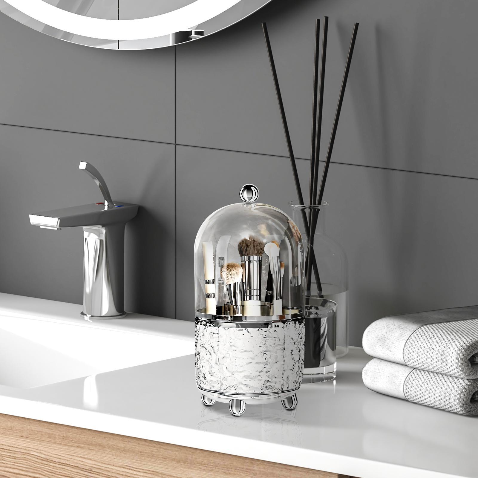 Large Capacity Bathroom Vanity Makeup Brush Storage Rack Organizer