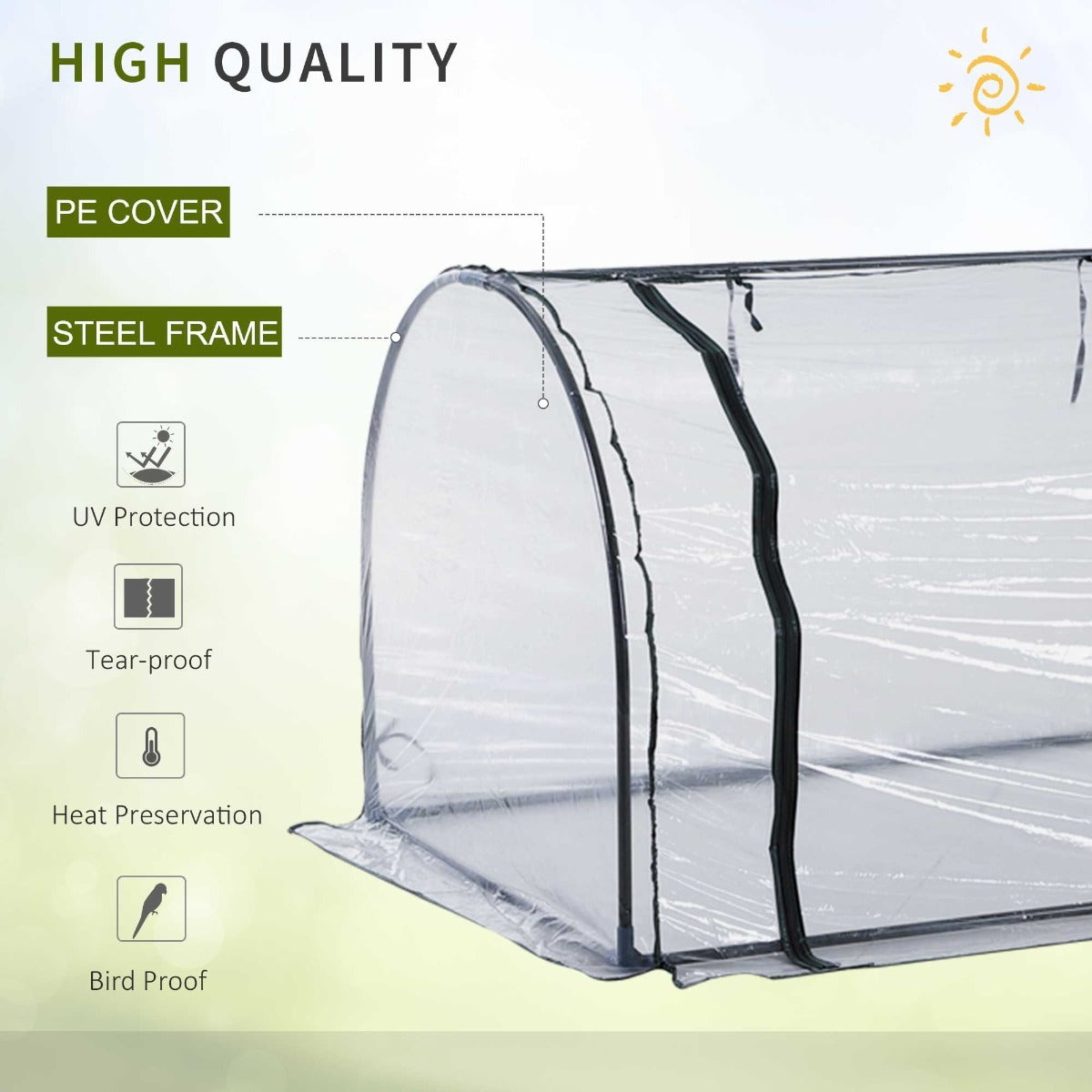 PVC Metal Tunnel Garden Greenhouse Kit