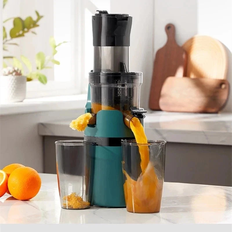 Large Caliber Slow Juicer Screw Cold Press Extractor Slag Juice Separation Filter-Free Easy Wash Electric Fruit Juicer Machine