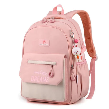 School Backpack for Girls Primary School Student Bag 8-14 Years Children Pink Bookbag Kids Satchels Teenagers Knapsack Mochila