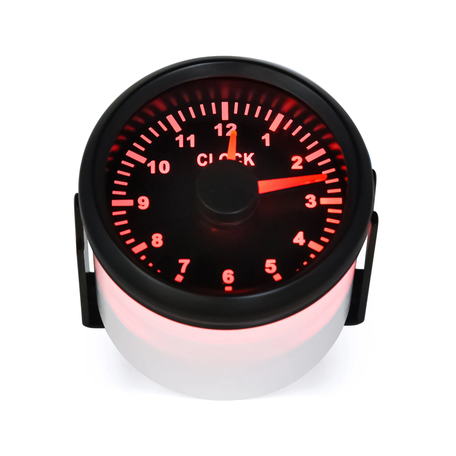 52Mm 2Inch Clock Gauge 12Hours for Cars Boat Truck with Red Backlight Waterproof Clock Meter Car Gauges Boat Clock 12V/24V