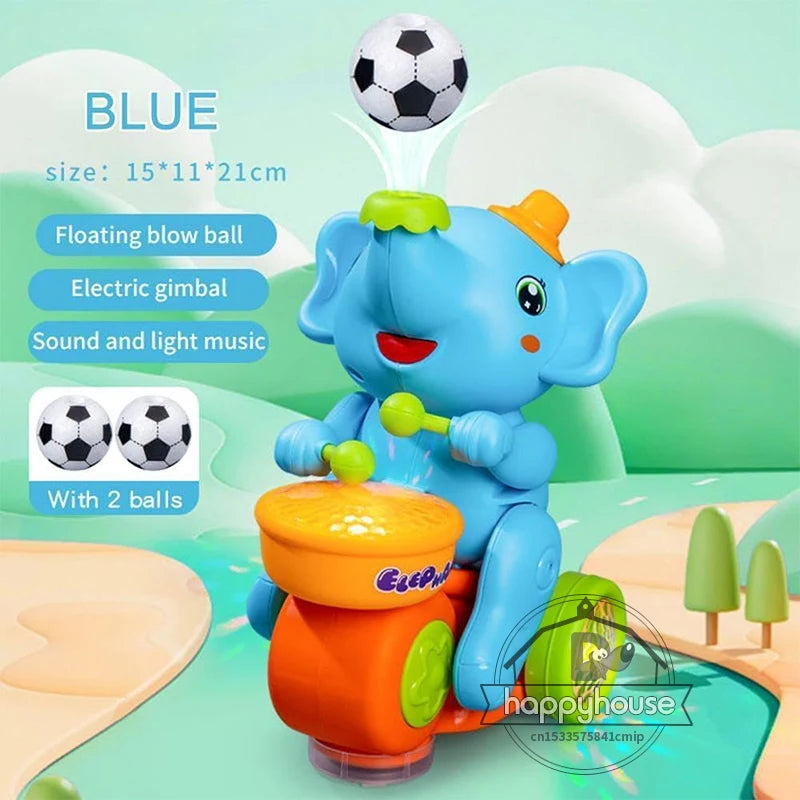 Musical Walking Elephant Drummer Toys for Kid Musical Toy with LED Light Music Sensory Activity Toys Learning Educational Toys