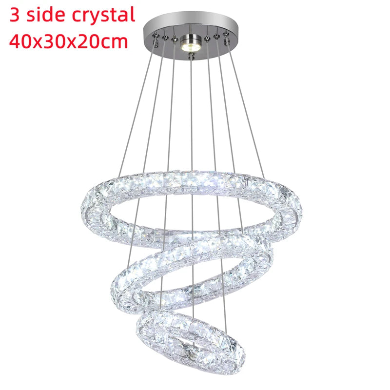 Crystal Chandeliers Luminaria Nordic Pendant Lamp Decorative Led Ceiling Lamps Hanging Light Fixture for Dining Room Bedroom