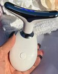 Beauty Facial Massager, 7 Color Wavy Acne Beauty Microcurrent Facial Device Skin Firming for Face Neck Beauty Device,