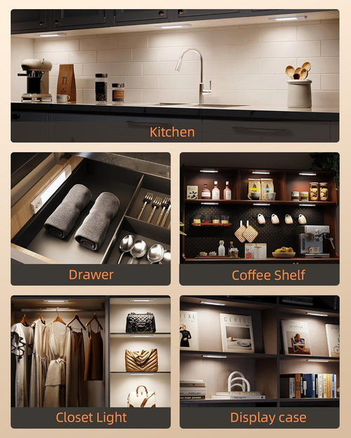 EZVALO Motion Sensor LED Light 3 Pack – Wireless Cabinet Light