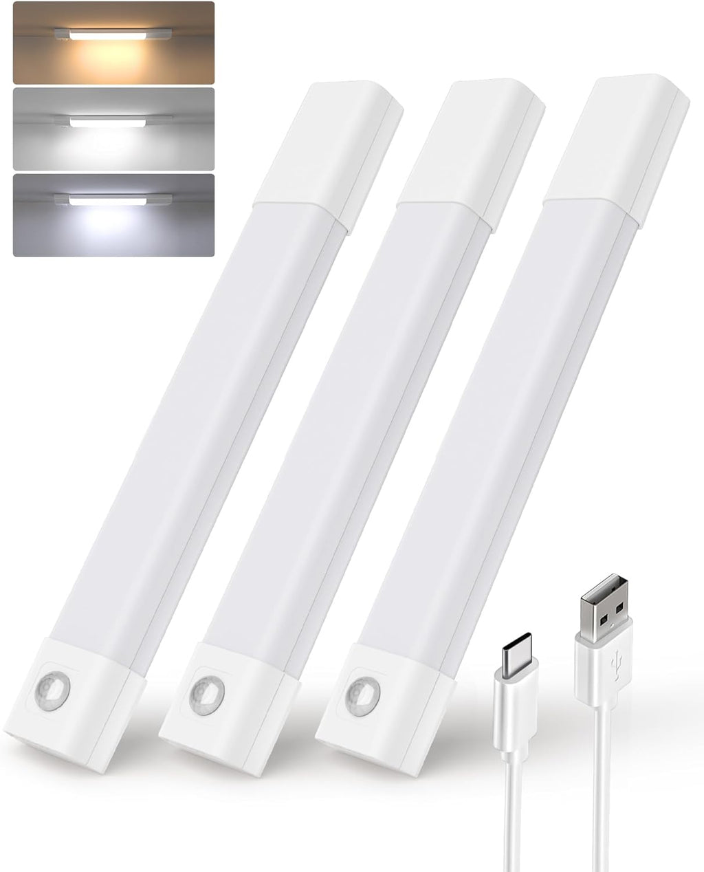 EZVALO Motion Sensor LED Light 3 Pack – Wireless Cabinet Light