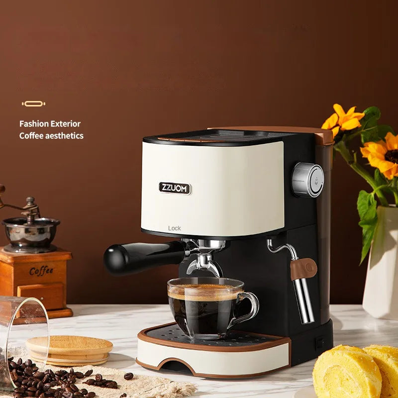 Espresso Coffee Maker Portable Small Italian-Style Coffee Machine Automatic Pump Pressure Steam Milk Coffee Maker 20Bar